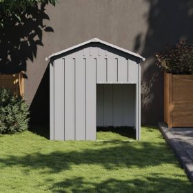 Dog House with Roof Light Gray 46.1"x40.6"x48.4" Galvanized Steel