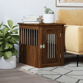 Dog Crate Furniture Brown Oak 17.7"x24.4"x23.2" Engineered Wood