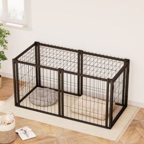 Dog Cage 47.2 Inches, Suitable For Small And Medium-sized Dogs, With A Top Dog Fence, Pet Cage, Indoor, Black. 47.2 Inches Long X 22 Inches Wide (Color: black)