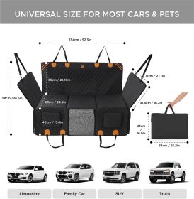 Made4Pets Pet Dog Car Back Seat Cover Back Seat Extension Pad Can Bear 400 Pounds Waterproof And Non-slip Dog Car Hammock Eight-layer Hard Bottom (Color: black)
