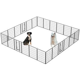 Dog Playpen Foldable 24 Panels Dog Pen 40" Height Pet Enclosure Dog Fence Outdoor with Lockable Door for Large/Medium/Small Dogs,Puppy Playpen,RV (Color: as Pic)
