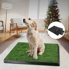1Pc Dog Potty Training Artificial Grass Pad Pet Cat Toilet Trainer Mat Puppy Loo Tray Turf For Small Medium Dogs Indoor Outdoor Use (Color: black)